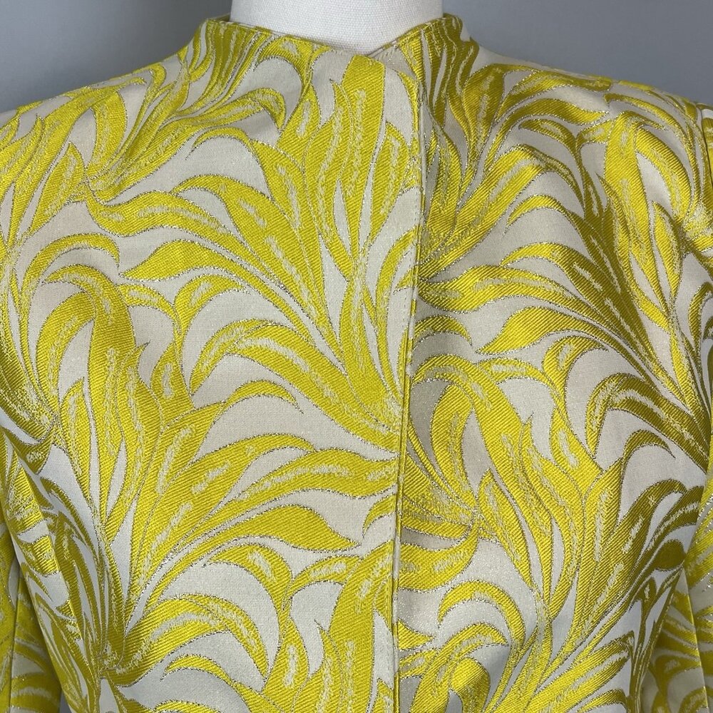 Intermix Bayley Jacket Womens Size Medium Printed Yellow Metallic Evening NWT - Picture 4 of 14